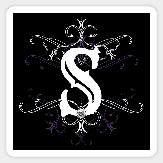 Monogram S Letter S Gothic Style Goth Ornament Sticker by xsylx